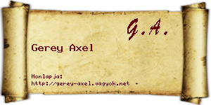 Gerey Axel névjegykártya